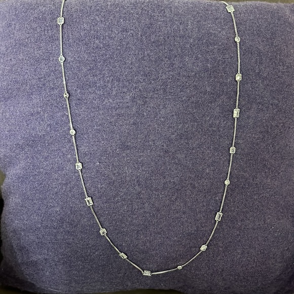 Long silver and clear stone necklace by Mickael Kors - Picture 3 of 3